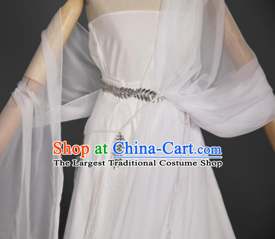 China Ancient Fairy White Dress Clothing Cosplay Dunhuang Goddess Garment Costumes Traditional Hanfu Dance Apparels