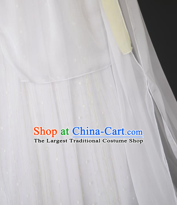 China Traditional Hanfu Dance Apparels Ancient Fairy White Dress Clothing Cosplay Dunhuang Goddess Garment Costumes