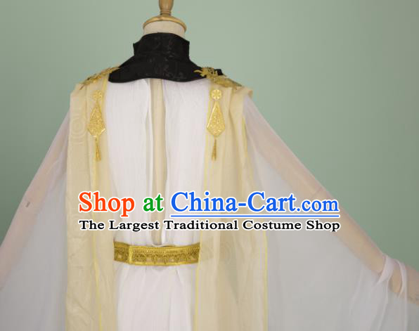 China Ancient Young Childe Clothing Cosplay Prince Garment Costumes Traditional Hanfu White Apparels