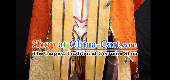 Chinese Cosplay Young Hero Garment Costumes Cartoon Character A Tai Clothing Ancient Swordsman Orange Attire