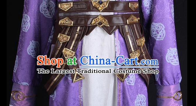 Chinese Cartoon Legend of Exorcism Qiu Yong Si Clothing Ancient Swordsman Attire Cosplay Young Hero Garment Costumes