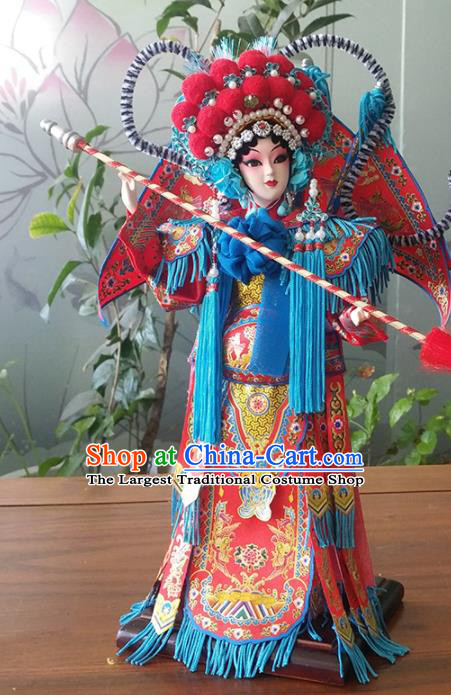 Handmade Traditional China Beijing Silk Figurine - Female General Mu Guiying