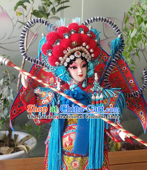 Handmade Traditional China Beijing Silk Figurine - Female General Mu Guiying