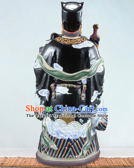 Chinese Shi Wan Figurine Clay Bao Zheng Statue Handmade Ceramic Bao Qing Tian Judge Bao Statue