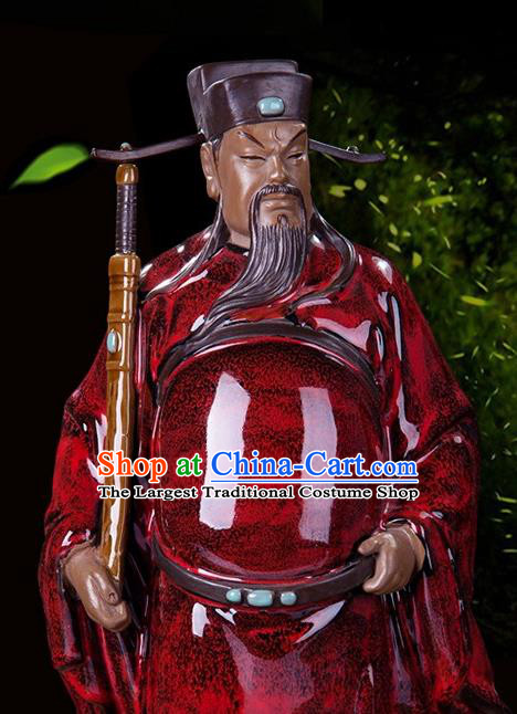 Chinese Traditional Clay Bao Zheng Statue Handmade Ceramic Bao Qing Tian Judge Bao Statue Shi Wan Figurine