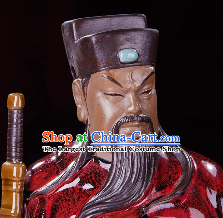 Chinese Traditional Clay Bao Zheng Statue Handmade Ceramic Bao Qing Tian Judge Bao Statue Shi Wan Figurine