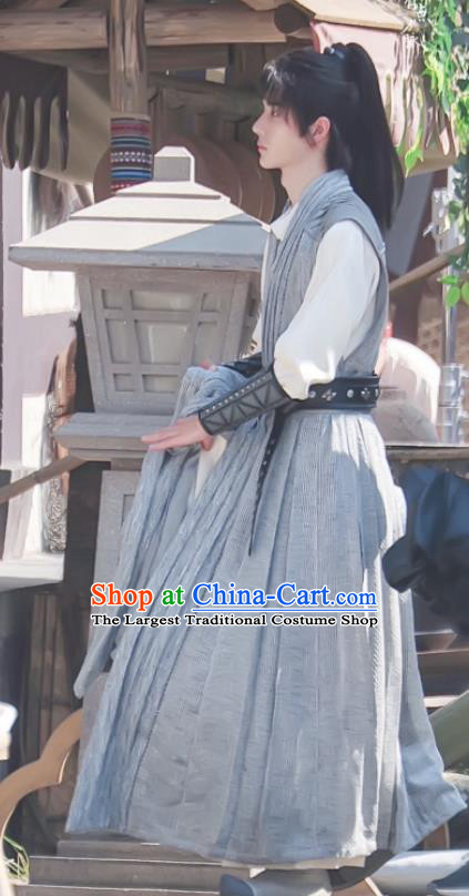 China Ancient Swordsman Garments Costume Traditional Wuxia Drama The Legend of Fei Xie Yun Clothing