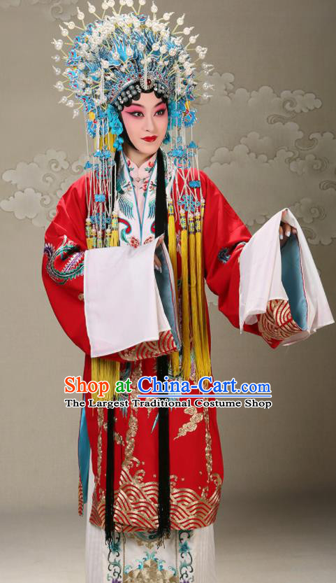 China Peking Opera Hua Tan Garment Traditional Opera Empress Clothing Beijing Opera Diva Red Cape Costume