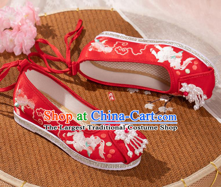China National Wedding Shoes Traditional Embroidered Shoe Classical Dance Cloth Shoes