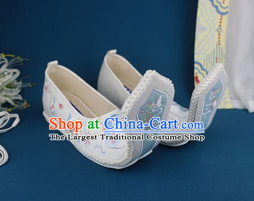 China Handmade Cloth Shoes Ancient Princess Embroidered Shoes Traditional Song Dynasty Shoes