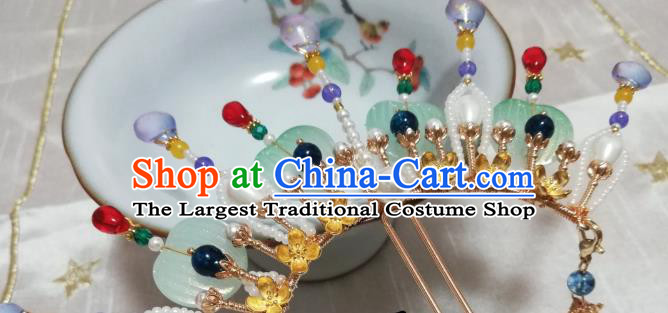 Chinese Traditional Tassel Hairpin Hanfu Hair Accessories Ancient Empress Pearls Hair Crown