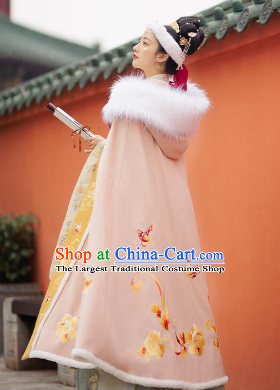 China Traditional Hanfu Long Cape Ancient Ming Dynasty Imperial Consort Embroidered Costume for Women