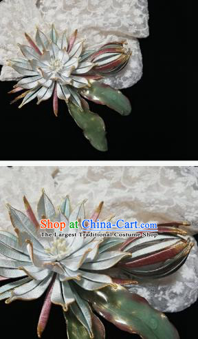 Chinese Ancient Princess Silk Epiphyllum Hair Stick Song Dynasty Court Hairpin Traditional Hanfu Hair Accessories