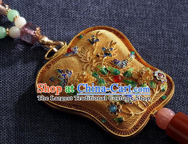 China Traditional Ming Dynasty Blueing Waist Jewelry Accessories National Green Tassel Pendant