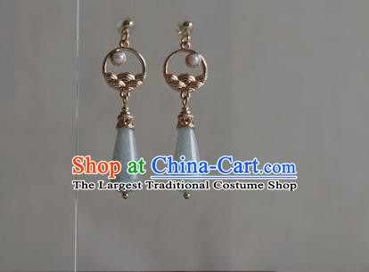 Chinese Ancient Princess Ear Jewelry Traditional Hanfu Golden Earrings Accessories