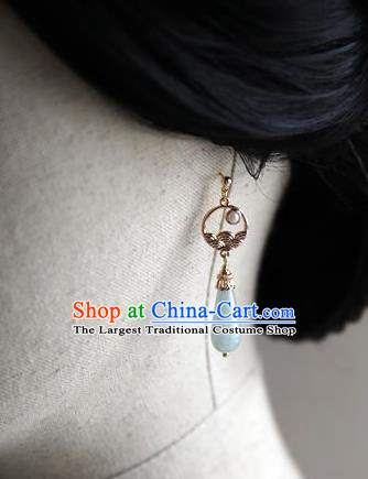 Chinese Ancient Princess Ear Jewelry Traditional Hanfu Golden Earrings Accessories