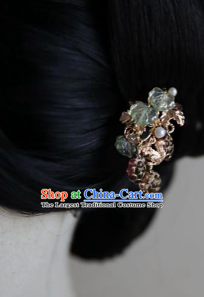 Chinese Ancient Princess Grape Tassel Hairpin Traditional Ming Dynasty Hanfu Hair Accessories