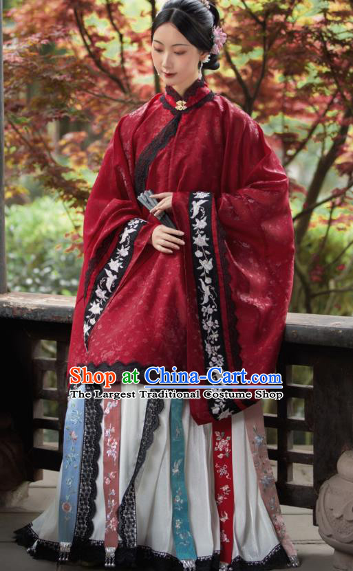 China Traditional Hanfu Apparels Ming Dynasty Noble Woman Historical Costumes Ancient Imperial Countess Clothing