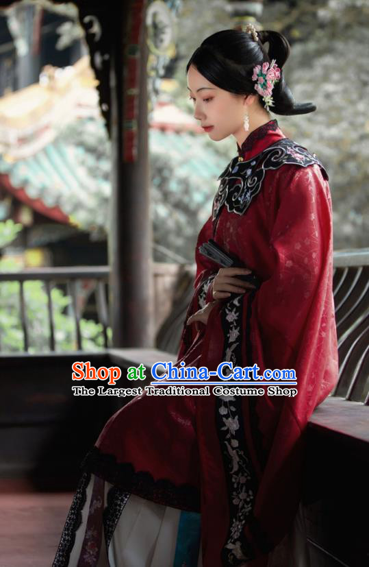 China Traditional Hanfu Apparels Ming Dynasty Noble Woman Historical Costumes Ancient Imperial Countess Clothing
