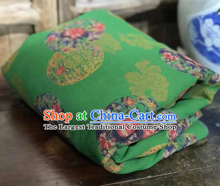 China Traditional Pattern Green Jacket Tang Suit Cotton Padded Coat National New Year Outer Garment