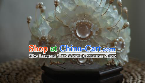 Chinese Handmade Song Dynasty Flowers Chaplet Traditional Hanfu Hair Accessories Ancient Imperial Consort Hair Crown