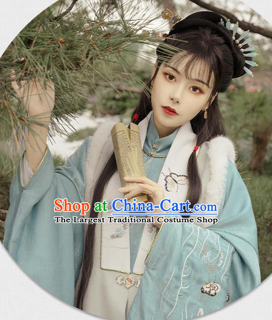 Traditional China Ming Dynasty Historical Clothing Ancient Noble Woman Hanfu Dress Apparels Full Set