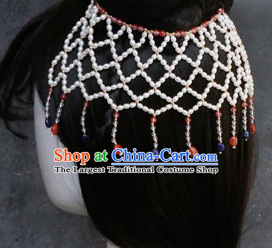 Chinese Handmade Tassel Hair Accessories Traditional Song Dynasty Empress Pearls Headband