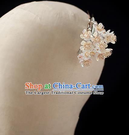 Chinese Handmade Crystal Pear Blossom Hair Stick Traditional Ming Dynasty Hanfu Hairpin