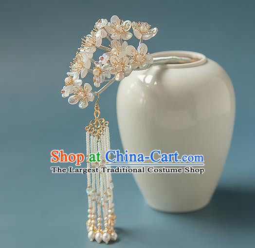 Chinese Handmade Crystal Pear Blossom Hair Stick Traditional Ming Dynasty Hanfu Hairpin