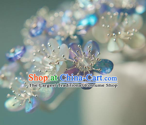Chinese Handmade Lilac Flowers Hair Stick Traditional Ming Dynasty Hanfu Pear Blossom Hairpin