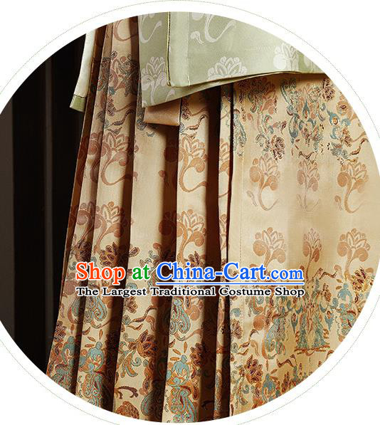 China Ancient Patrician Beauty Hanfu Dress Garment Traditional Ming Dynasty Aristocratic Lady Historical Costumes