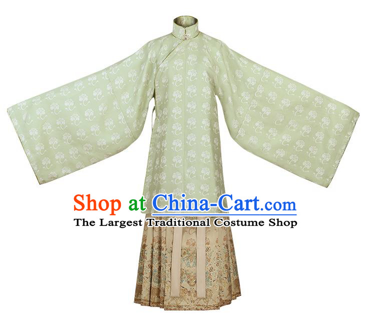 China Ancient Patrician Beauty Hanfu Dress Garment Traditional Ming Dynasty Aristocratic Lady Historical Costumes