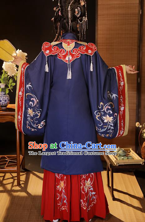 China Ancient Young Beauty Hanfu Dress Clothing Traditional Ming Dynasty Imperial Consort Historical Costumes