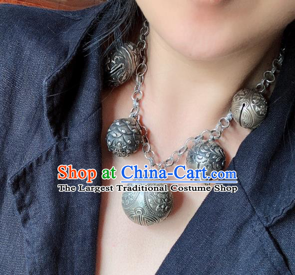 Handmade Chinese National Necklace Ethnic Silver Necklet Accessories