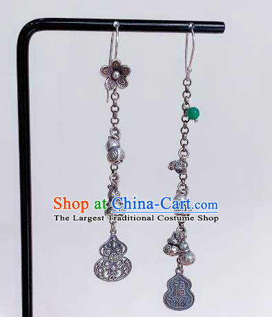 China National Silver Gourd Earrings Traditional Cheongsam Plum Blossom Ear Accessories