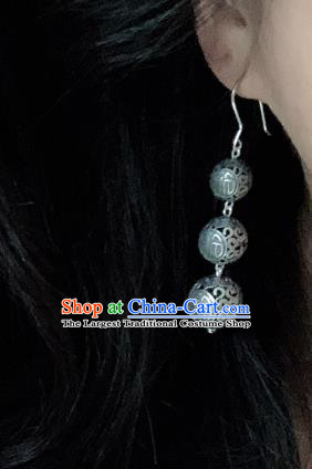 China Traditional Cheongsam Silver Ear Accessories National Retro Earrings