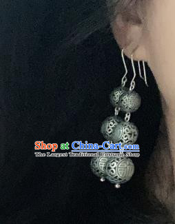 China Traditional Cheongsam Silver Ear Accessories National Retro Earrings