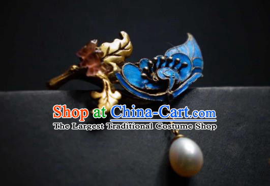 China Traditional Cheongsam Pearl Breastpin Jewelry Handmade Butterfly Brooch Accessories