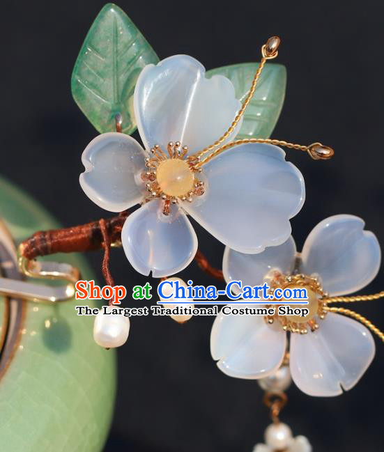 China Classical Butterfly Hairpin Traditional Hair Accessories Hanfu Beads Tassel Hair Stick