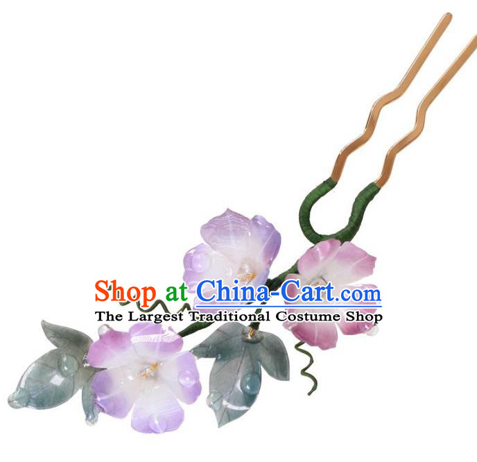 China Hanfu Petunia Hair Stick Classical Hair Accessories Traditional Ming Dynasty Princess Hairpin