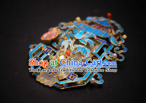 China Handmade Brooch Traditional Cheongsam Cloisonne Breastpin Jewelry Jade Accessories