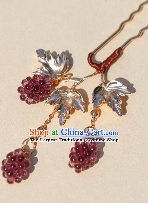 China Hanfu Grape Tassel Hair Stick Classical Hair Accessories Traditional Song Dynasty Princess Hairpin