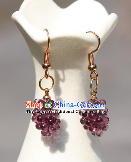 Chinese Handmade Ear Accessories Traditional Song Dynasty Palace Lady Grape Earrings