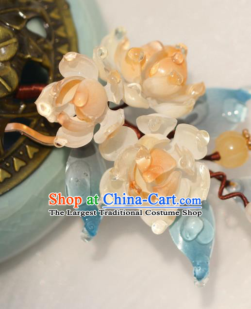 China Hanfu Begonia Hair Stick Classical Hair Accessories Traditional Ming Dynasty Princess Hairpin