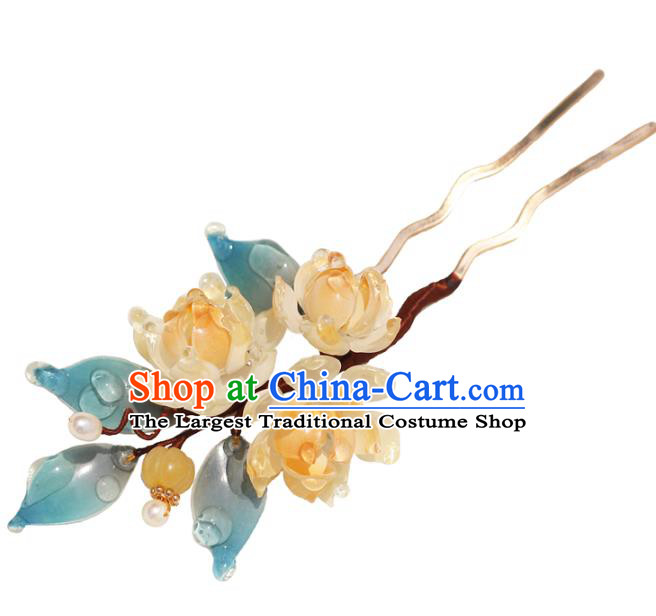 China Hanfu Begonia Hair Stick Classical Hair Accessories Traditional Ming Dynasty Princess Hairpin