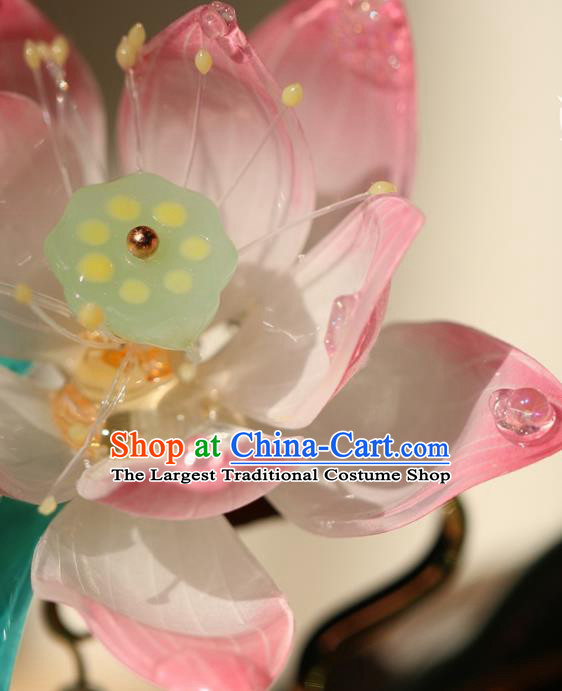 China Hanfu Pearls Tassel Hair Stick Classical Hair Accessories Traditional Song Dynasty Princess Lotus Hairpin
