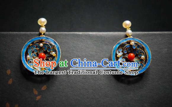 Handmade Chinese Cheongsam Ear Accessories Traditional Culture Jewelry Pearls Earrings