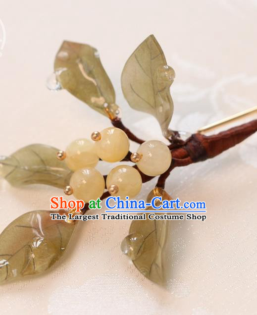 China Hanfu Hair Stick Traditional Ming Dynasty Princess Loquat Hairpin Classical Hair Accessories