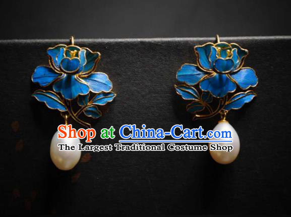 Handmade Chinese Cheongsam Ear Accessories Traditional Culture Jewelry Qing Dynasty Court Earrings