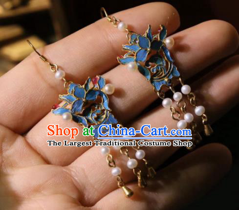 Handmade Chinese Traditional Culture Jewelry Pearls Earrings Cheongsam Ear Accessories